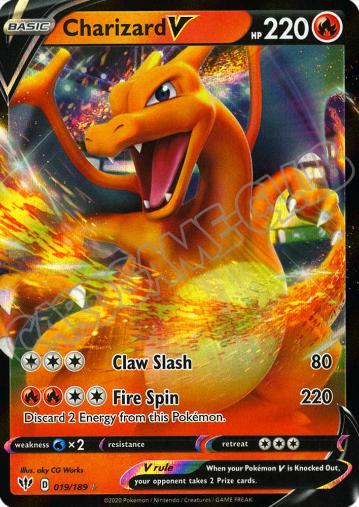 019 / 189 Charizard V rara V foil (EN) -NEAR MINT-