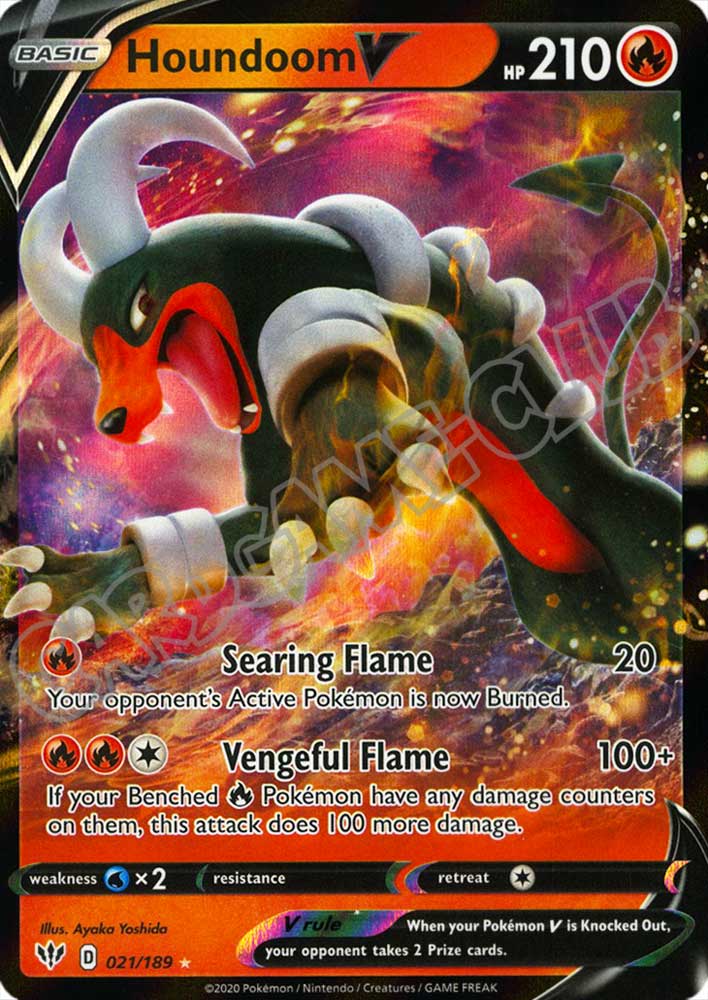 021 / 189 Houndoom V rara V foil (EN) -NEAR MINT-