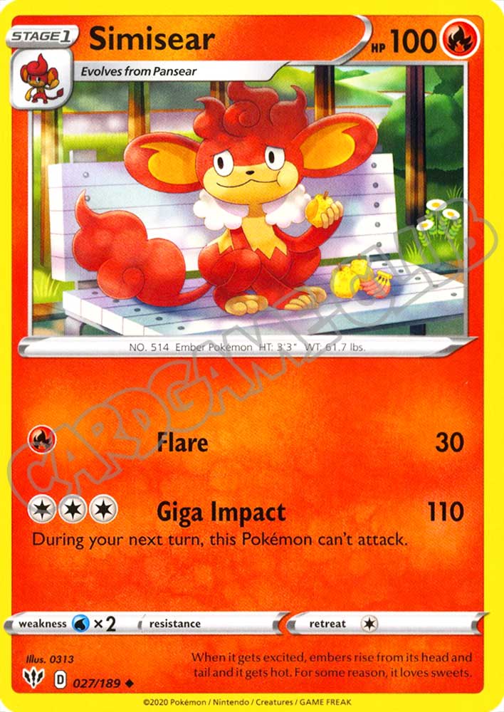 027 / 189 Simisear non comune normale (EN) -NEAR MINT-