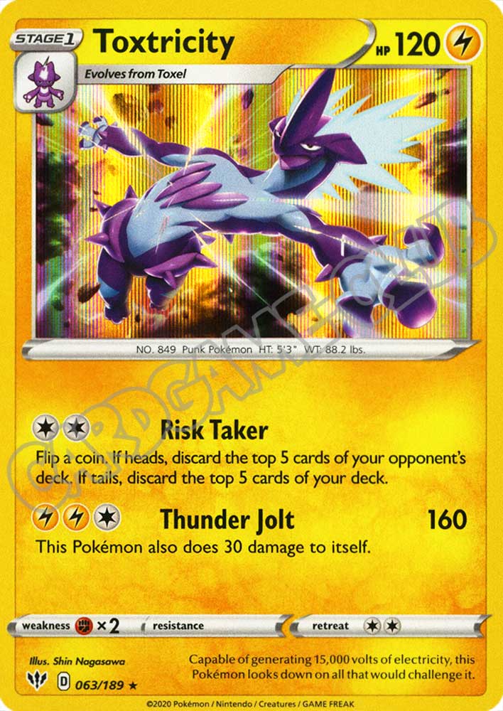063 / 189 Toxtricity rara foil (EN) -NEAR MINT-