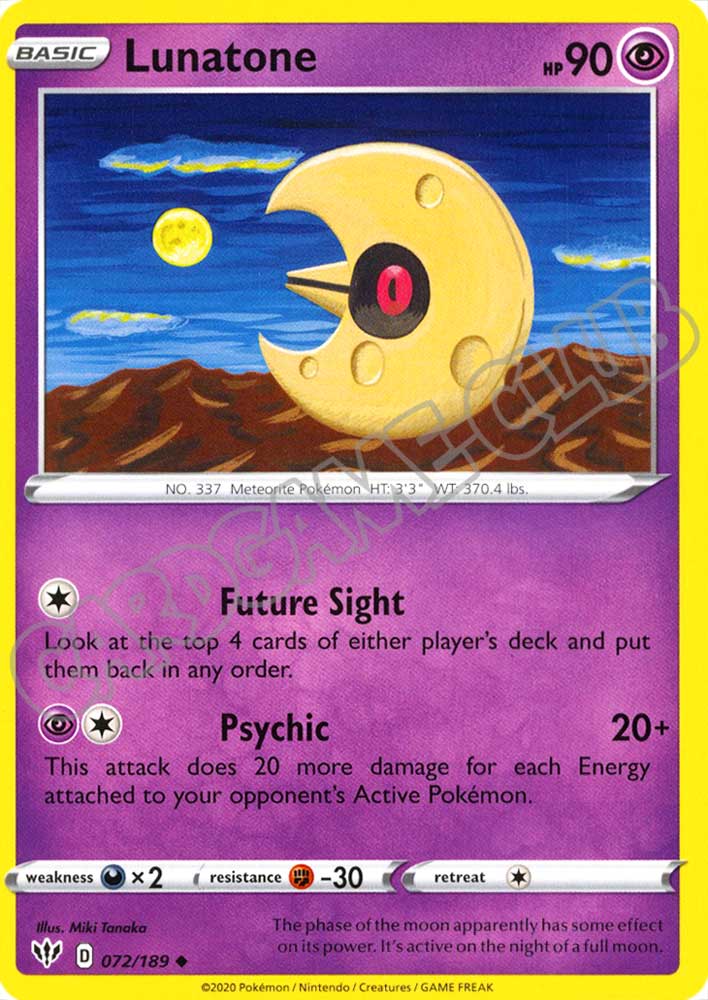 072 / 189 Lunatone non comune normale (EN) -NEAR MINT-