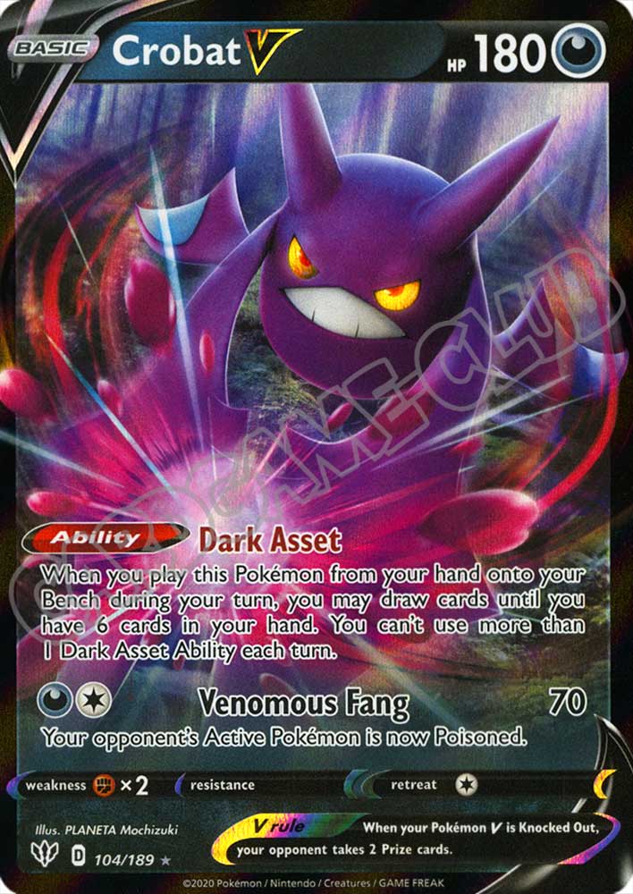 104 / 189 Crobat V rara V foil (EN) -NEAR MINT-