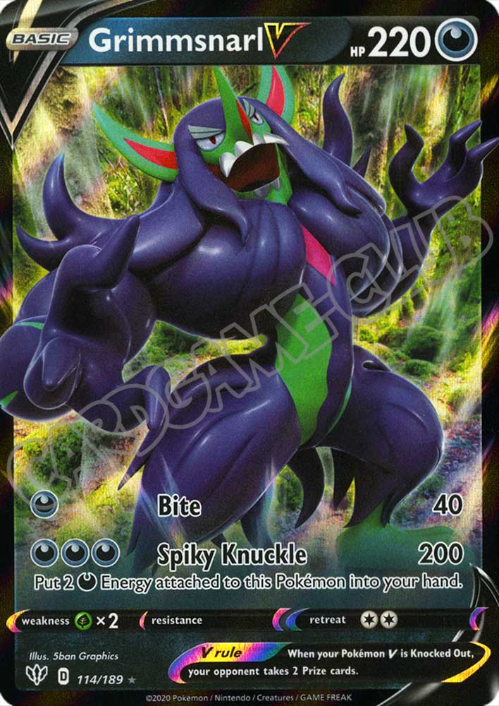 114 / 189 Grimmsnarl V rara V foil (EN) -NEAR MINT-
