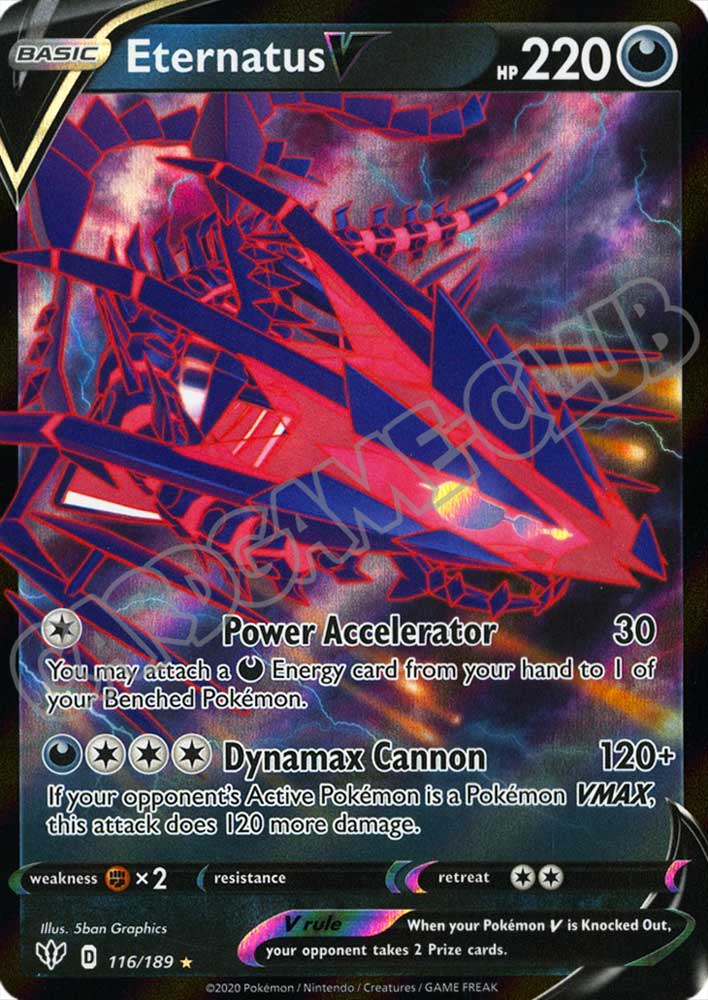 116 / 189 Eternatus V rara V foil (EN) -NEAR MINT-