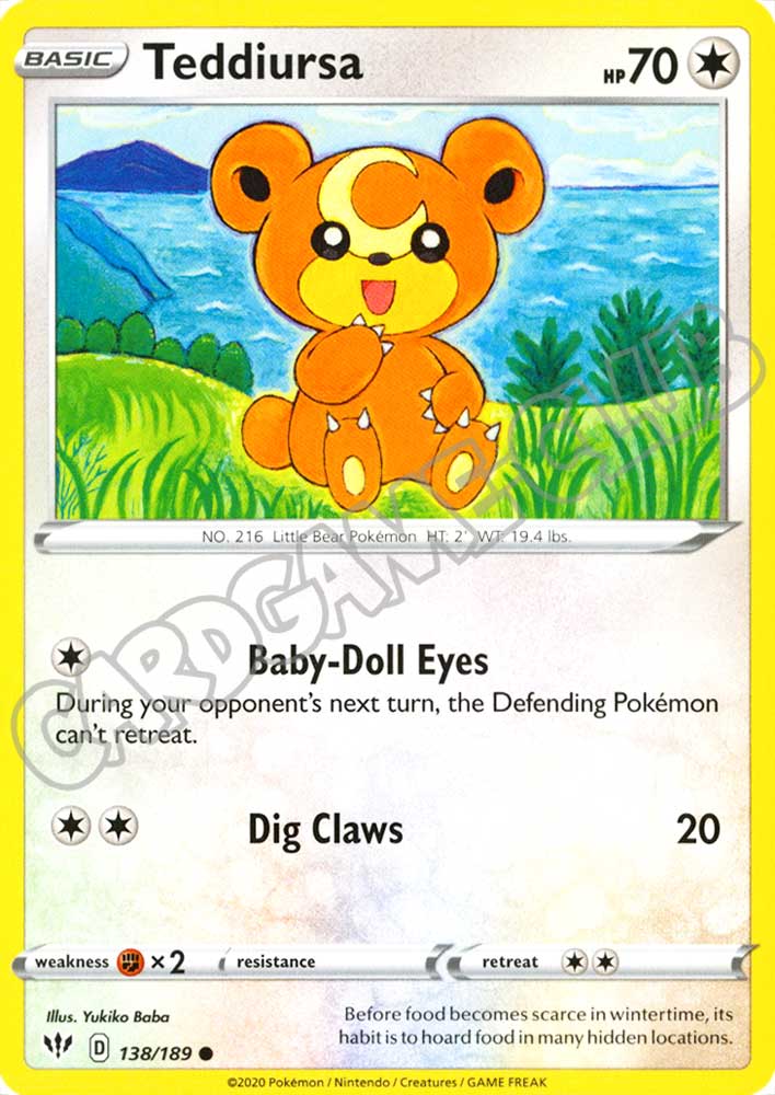 138 / 189 Teddiursa comune normale (EN) -NEAR MINT-