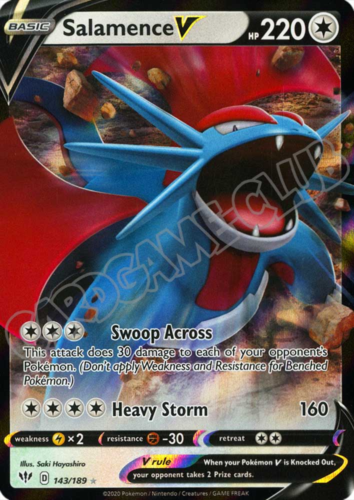 143 / 189 Salamence V rara V foil (EN) -NEAR MINT-