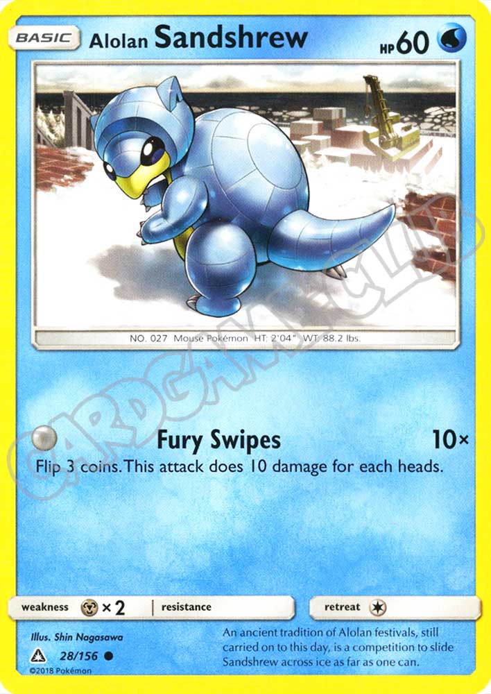 028 / 156 Alolan Sandshrew comune normale (EN) -NEAR MINT-