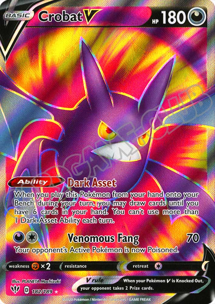 182 / 189 Crobat V ultra rara foil (EN) -NEAR MINT-