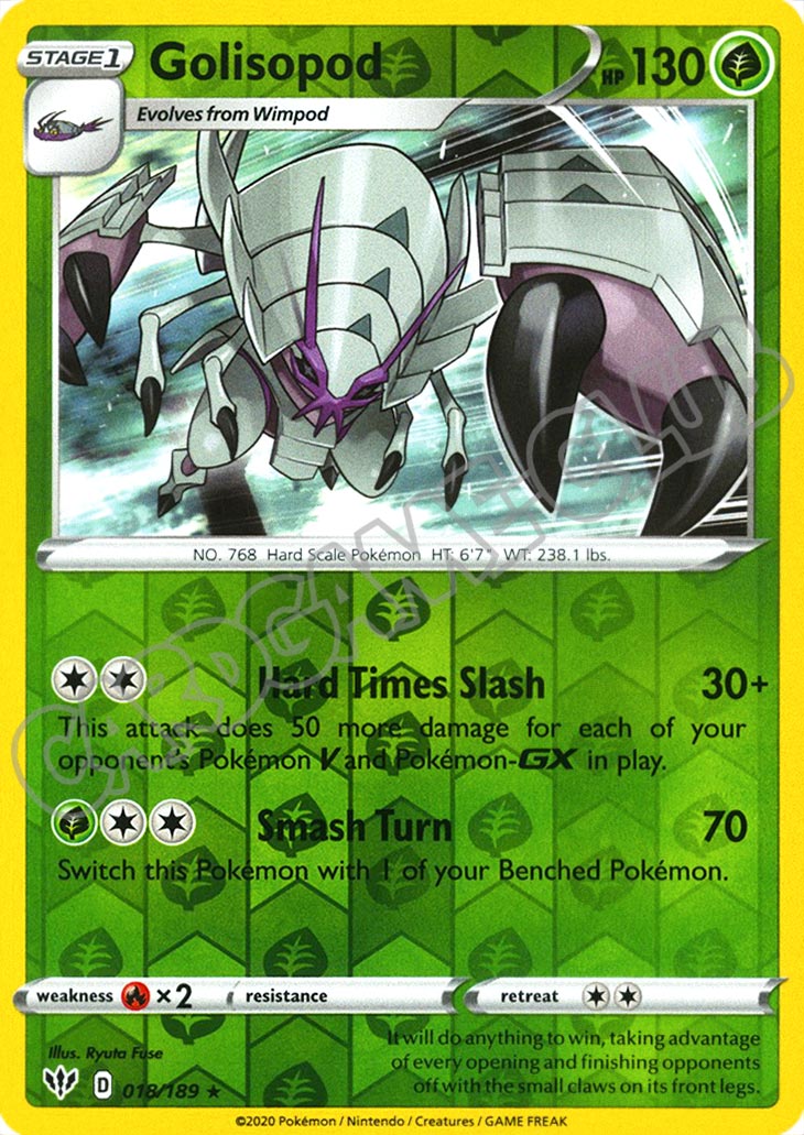 018 / 189 Golisopod rara foil reverse (EN) -NEAR MINT-