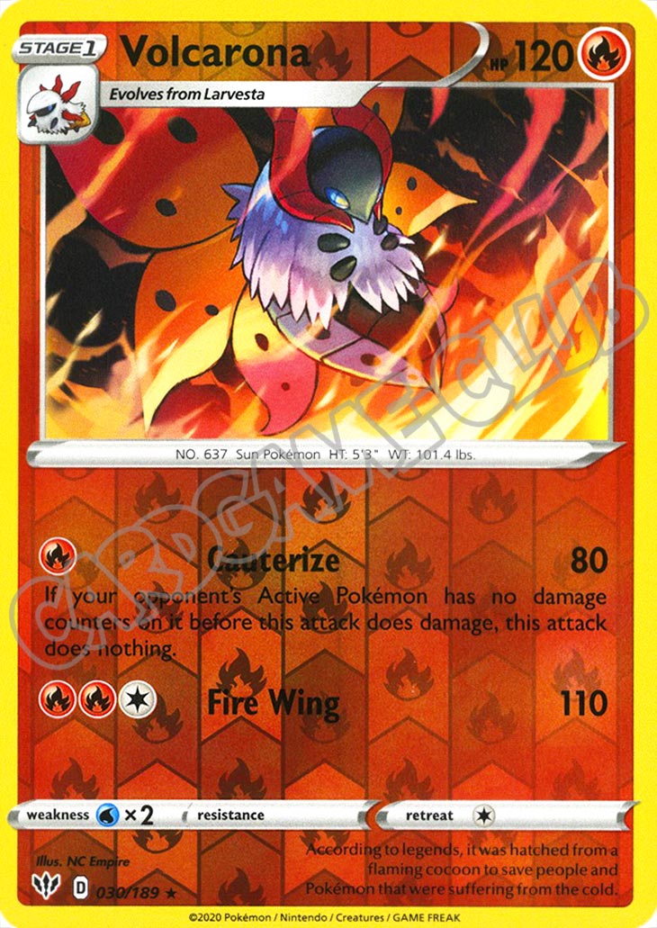 030 / 189 Volcarona rara foil reverse (EN) -NEAR MINT-