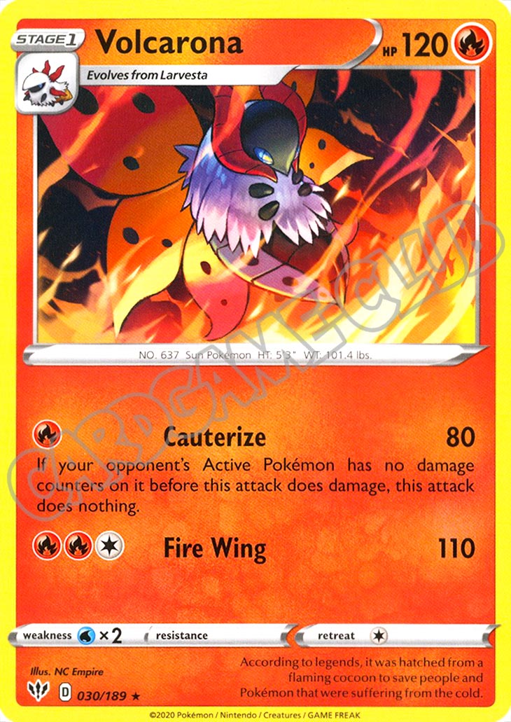 030 / 189 Volcarona rara normale (EN) -NEAR MINT-