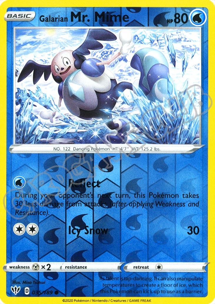 035 / 189 Galarian Mr. Mime comune foil reverse (EN) -NEAR MINT-