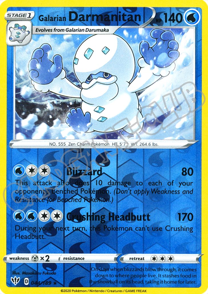 044 / 189 Galarian Darmanitan rara foil reverse (EN) -NEAR MINT-