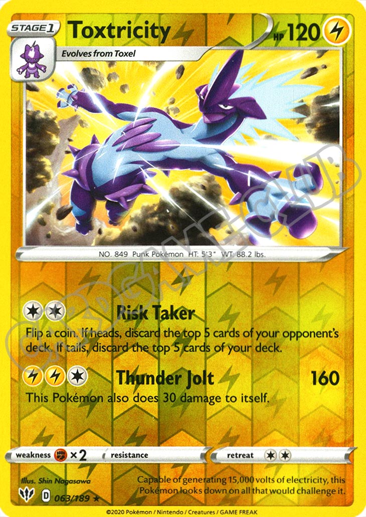 063 / 189 Toxtricity rara foil reverse (EN) -NEAR MINT-