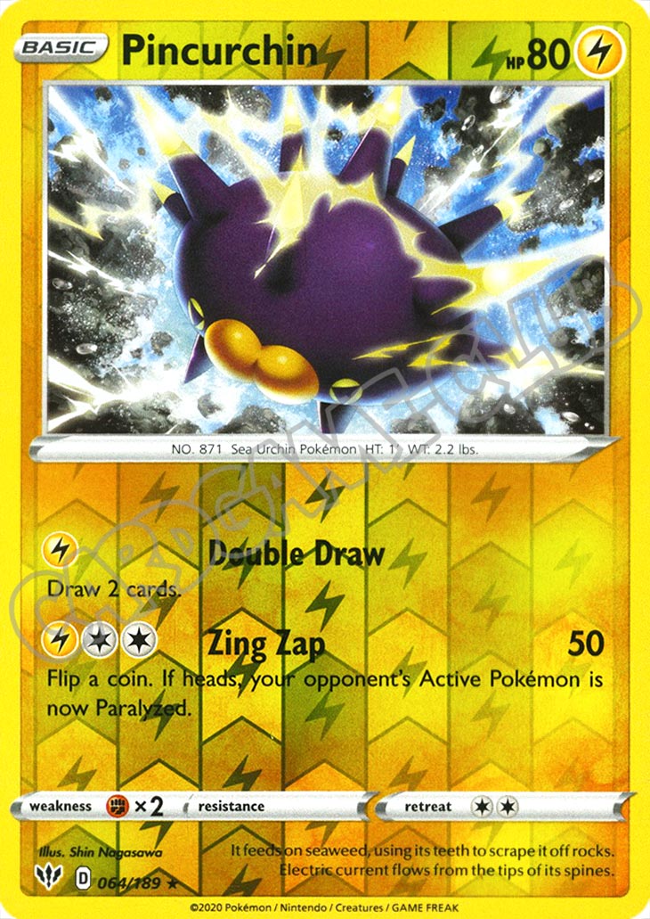 064 / 189 Pincurchin rara foil reverse (EN) -NEAR MINT-