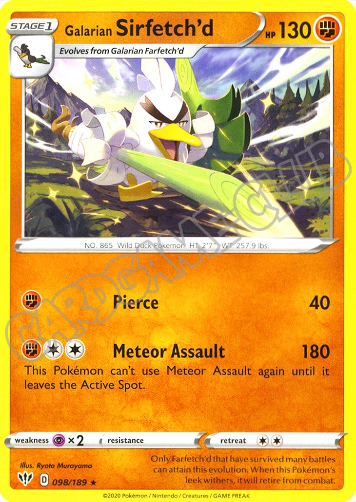 098 / 189 Galarian Sirfetch'd rara normale (EN) -NEAR MINT-