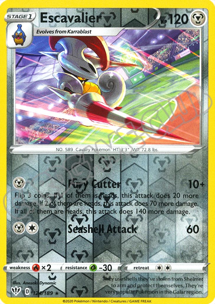 124 / 189 Escavalier rara foil reverse (EN) -NEAR MINT-