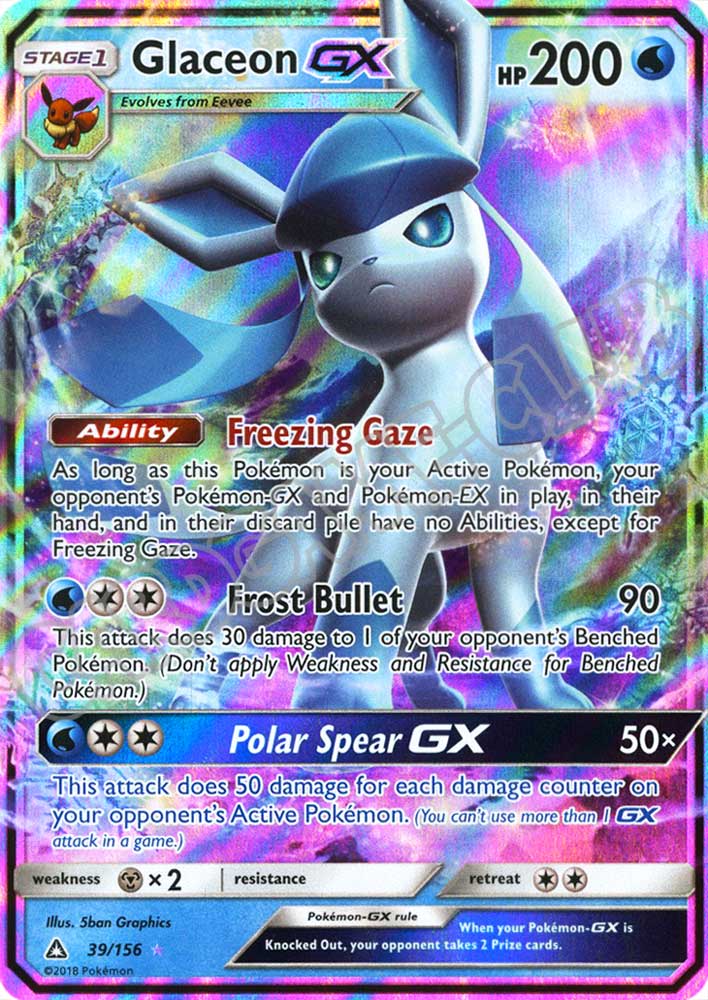 039 / 156 Glaceon GX rara GX foil (EN) -NEAR MINT-