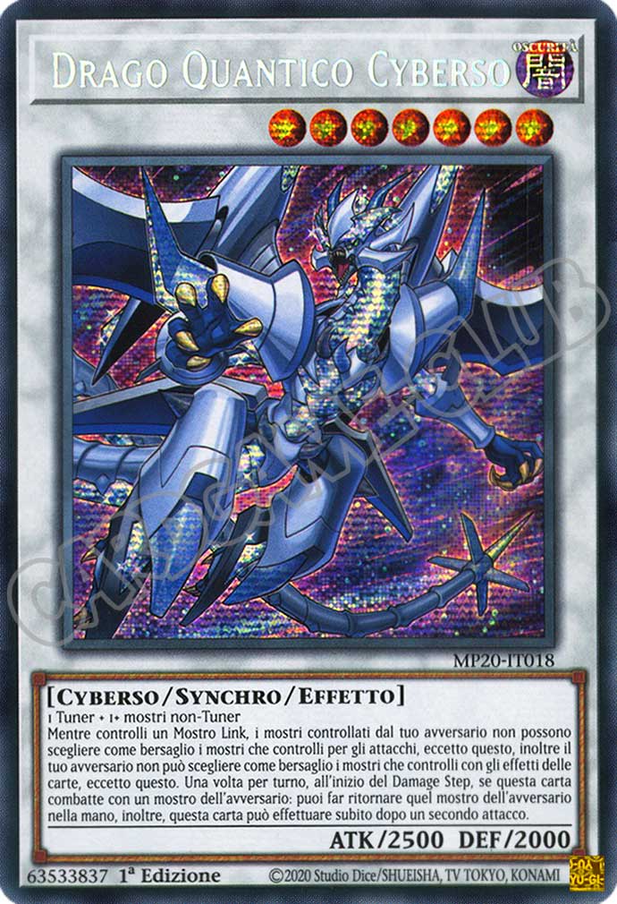 MP20-IT018 Drago Quantico Cyberso rara segreta prismatica 1a Edizione (IT) -NEAR MINT-