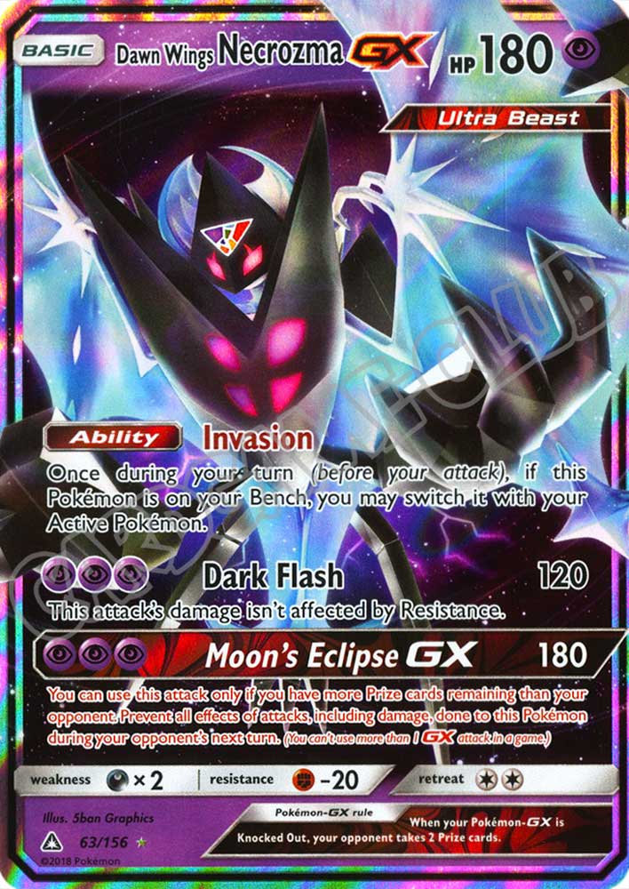 063 / 156 Dawn Wings Necrozma GX rara GX foil (EN) -NEAR MINT-
