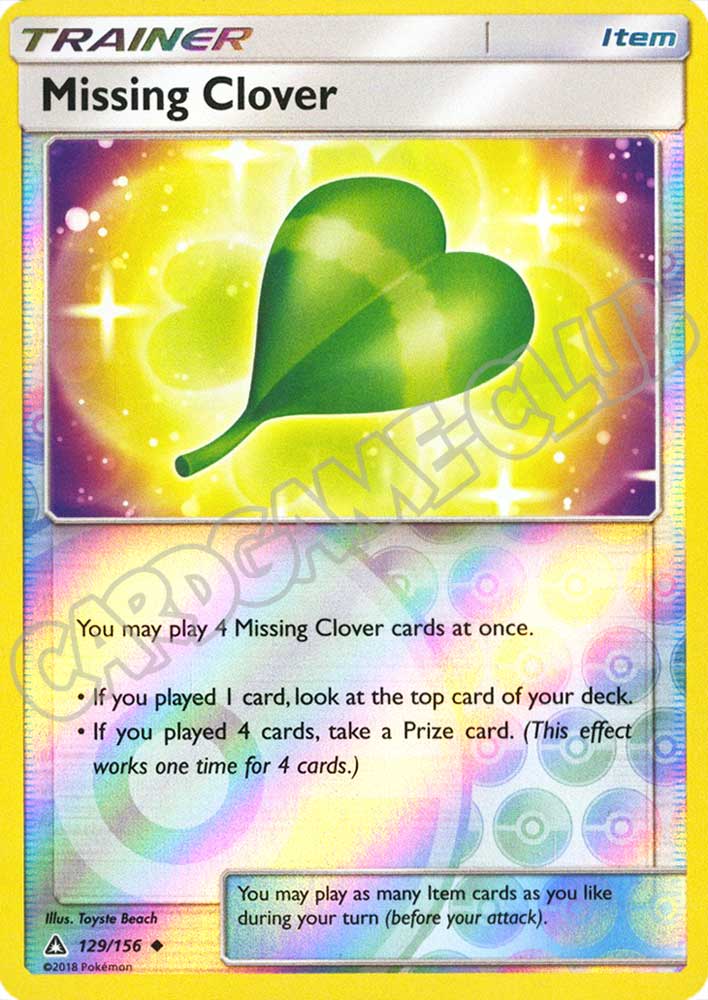 129 / 156 Missing Clover non comune foil reverse (EN) -NEAR MINT-