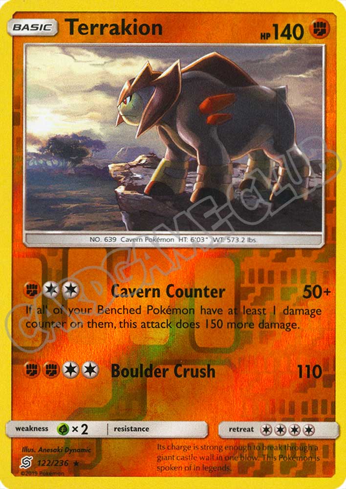 122 / 236 Terrakion rara foil reverse (EN) -NEAR MINT-