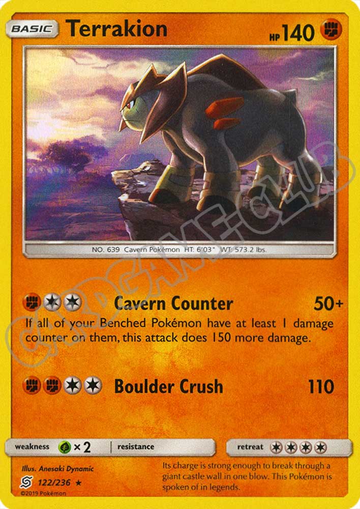 122 / 236 Terrakion rara foil (EN) -NEAR MINT-