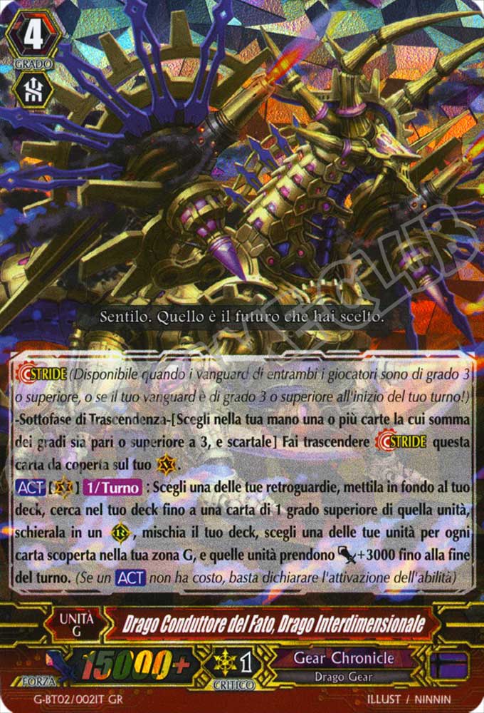 G-BT02-IT002 Drago Conduttore del Fato, Drago Interdimensionale rara G foil (IT) -NEAR MINT-