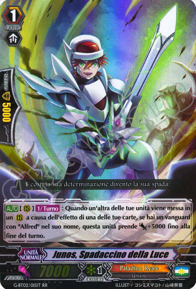 G-BT02-IT015 Junos, Spadaccino della Luce doppia rara foil (IT) -NEAR MINT-