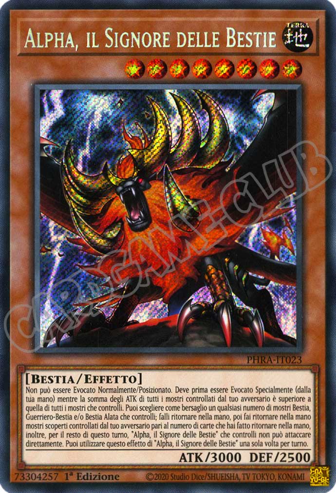 PHRA-IT023 Alpha, il Signore delle Bestie rara segreta 1a Edizione (IT) -NEAR MINT-
