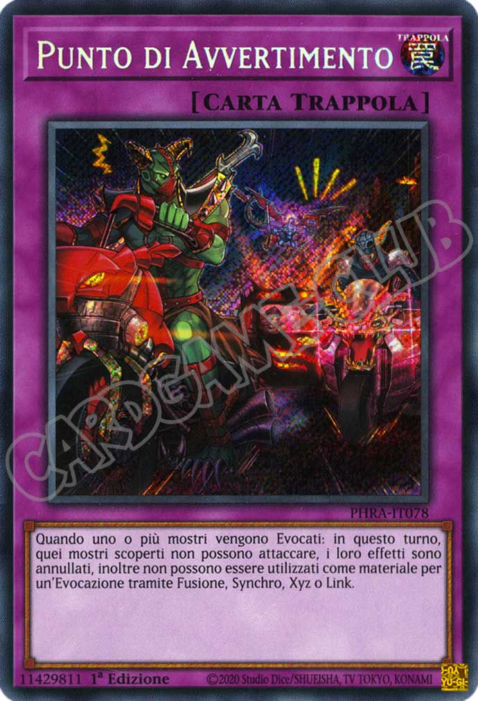 PHRA-IT078 Punto di Avvertimento rara segreta 1a Edizione (IT) -NEAR MINT-