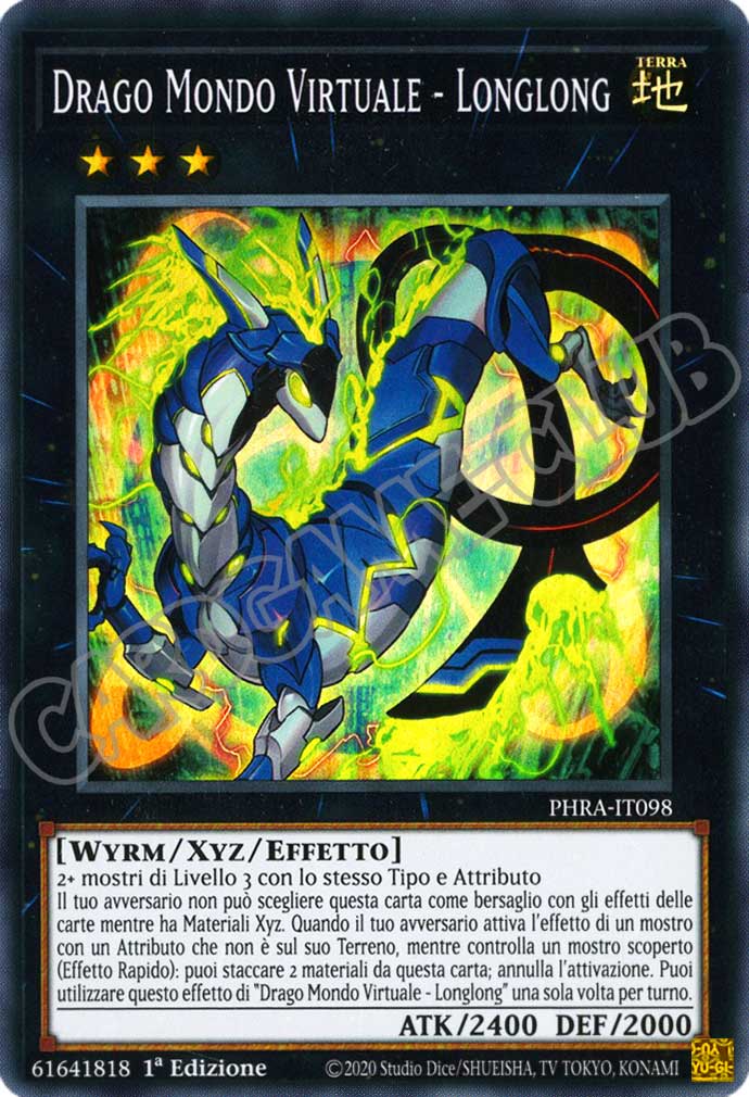 PHRA-IT098 Drago Mondo Virtuale - Longlong super rara 1a Edizione (IT) -NEAR MINT-