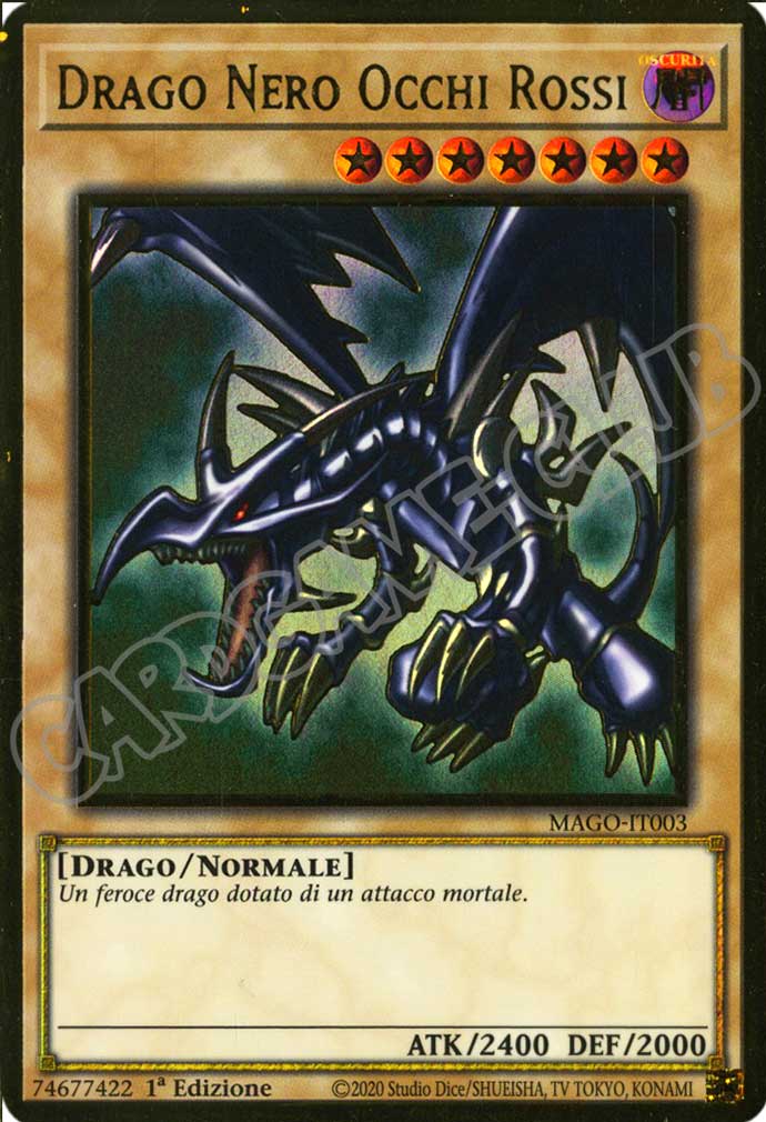 MAGO-IT003 Drago Nero Occhi Rossi premium rara oro 1a Edizione (IT) -NEAR MINT-