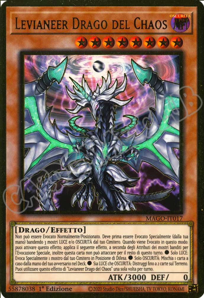 MAGO-IT017 Levianeer Drago del Chaos (Versione B) premium rara oro 1a Edizione (IT) -NEAR MINT-