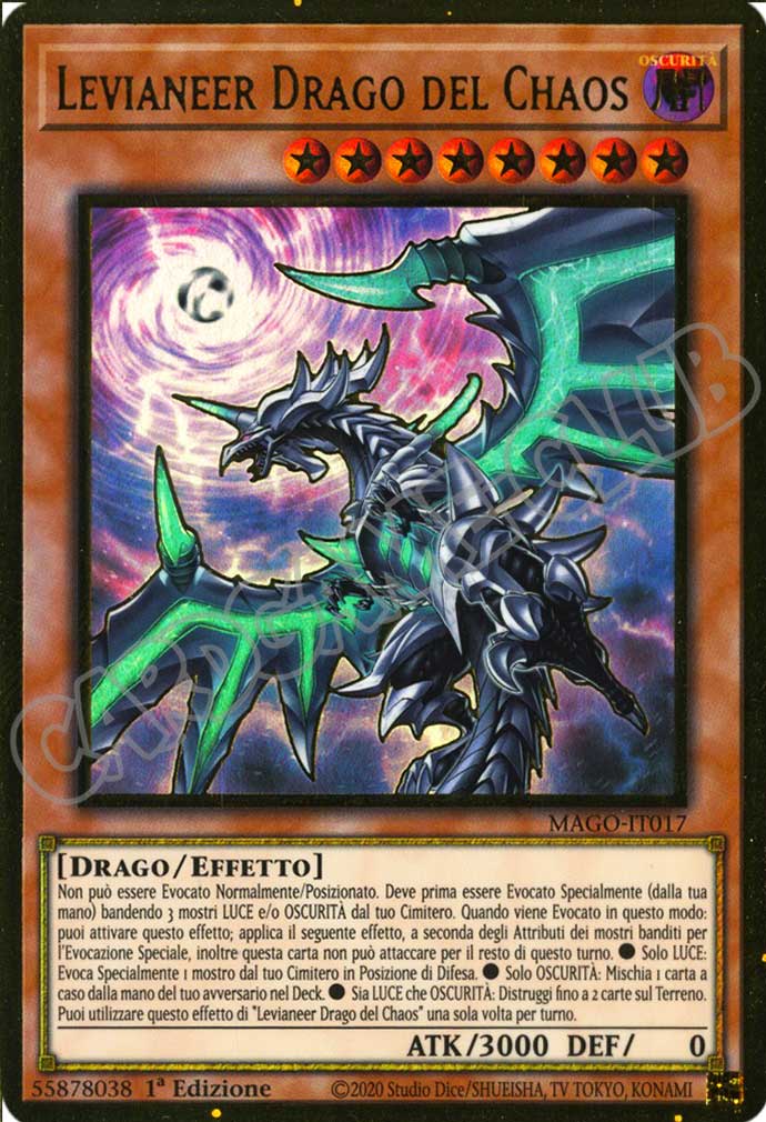 MAGO-IT017 Levianeer Drago del Chaos (Versione A) premium rara oro 1a Edizione (IT) -NEAR MINT-