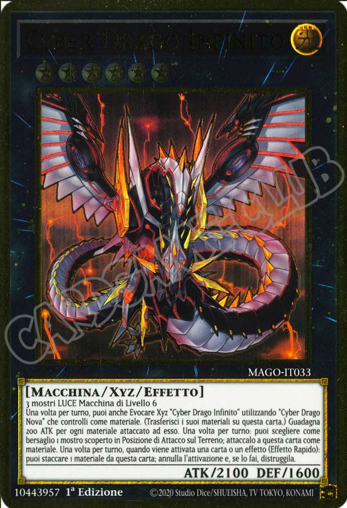 MAGO-IT033 Cyber Drago Infinito (Versione B) premium rara oro 1a Edizione (IT) -NEAR MINT-