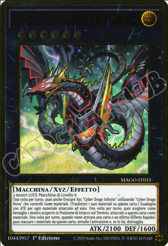 MAGO-IT033 Cyber Drago Infinito (Versione A) premium rara oro 1a Edizione (IT) -NEAR MINT-