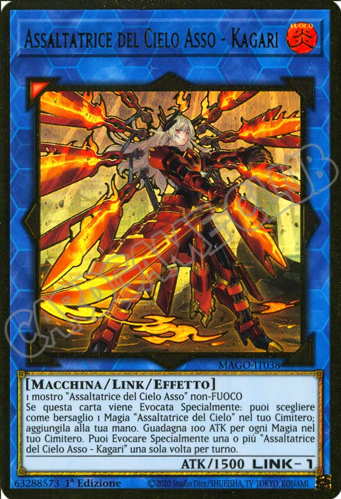 MAGO-IT038 Assaltatrice del Cielo Asso - Kagari (Versione B) premium rara oro 1a Edizione (IT) -NEAR MINT-