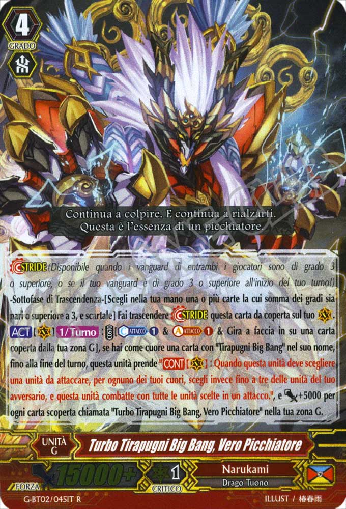 G-BT02-IT045 Turbo Tirapugni Big Bang, Vero Picchiatore rara foil (IT) -NEAR MINT-