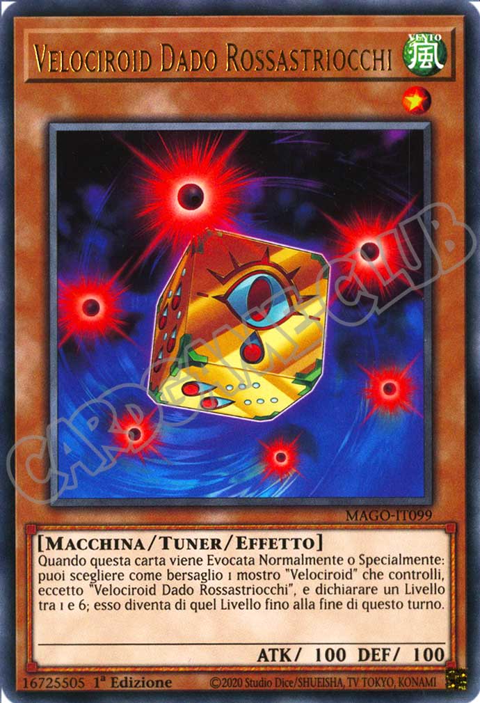 MAGO-IT099 Velociroid Dado Rossastriocchi rara 1a Edizione (IT) -NEAR MINT-