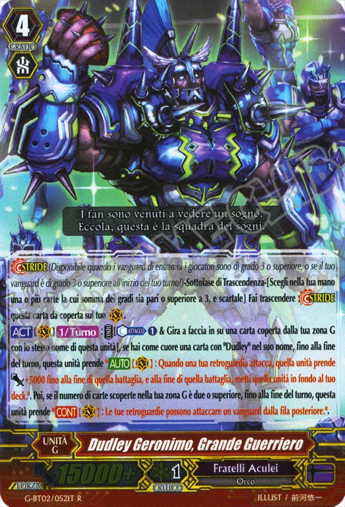 G-BT02-IT052 Dudley Geronimo, Grande Guerriero rara foil (IT) -NEAR MINT-