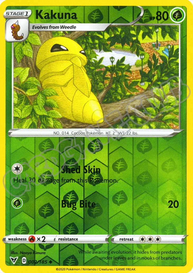 002 / 185 Kakuna non comune foil reverse (EN) -NEAR MINT-