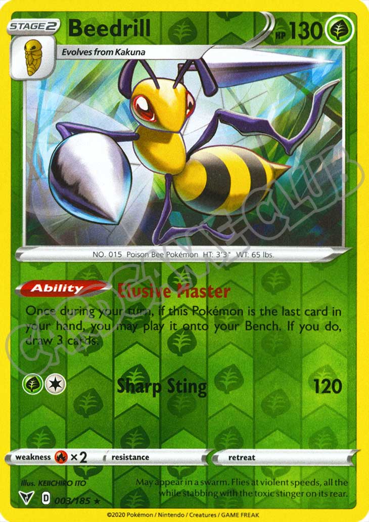 003 / 185 Beedrill rara foil reverse (EN) -NEAR MINT-