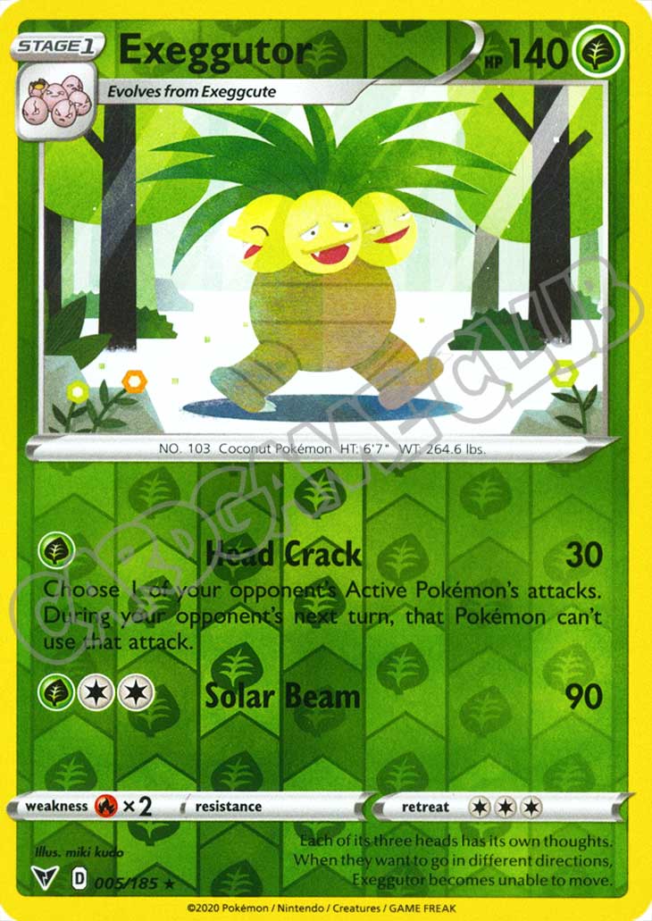 005 / 185 Exeggutor rara foil reverse (EN) -NEAR MINT-