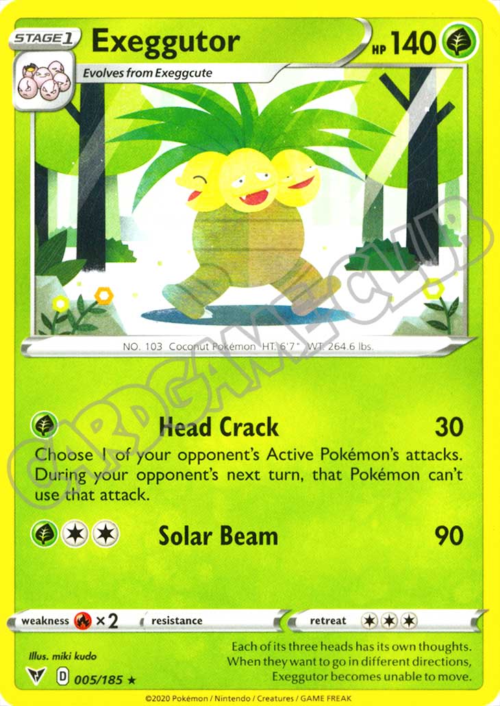 005 / 185 Exeggutor rara normale (EN) -NEAR MINT-