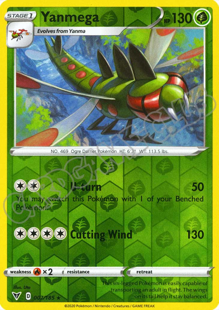 007 / 185 Yanmega rara foil reverse (EN) -NEAR MINT-