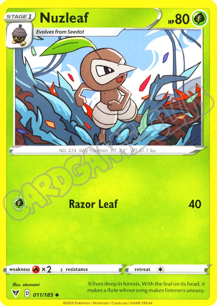 011 / 185 Nuzleaf non comune normale (EN) -NEAR MINT-