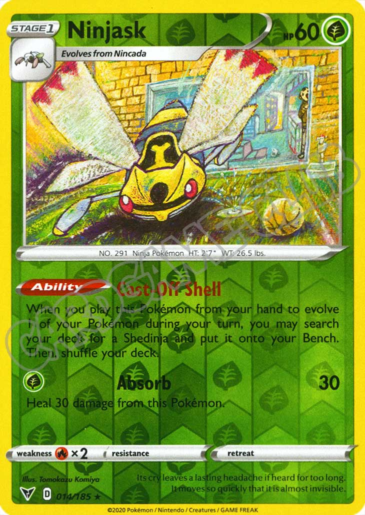 014 / 185 Ninjask rara foil reverse (EN) -NEAR MINT-