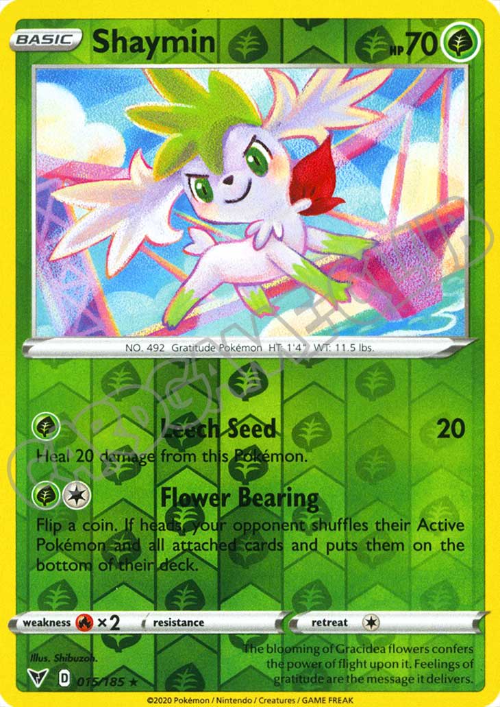015 / 185 Shaymin rara foil reverse (EN) -NEAR MINT-