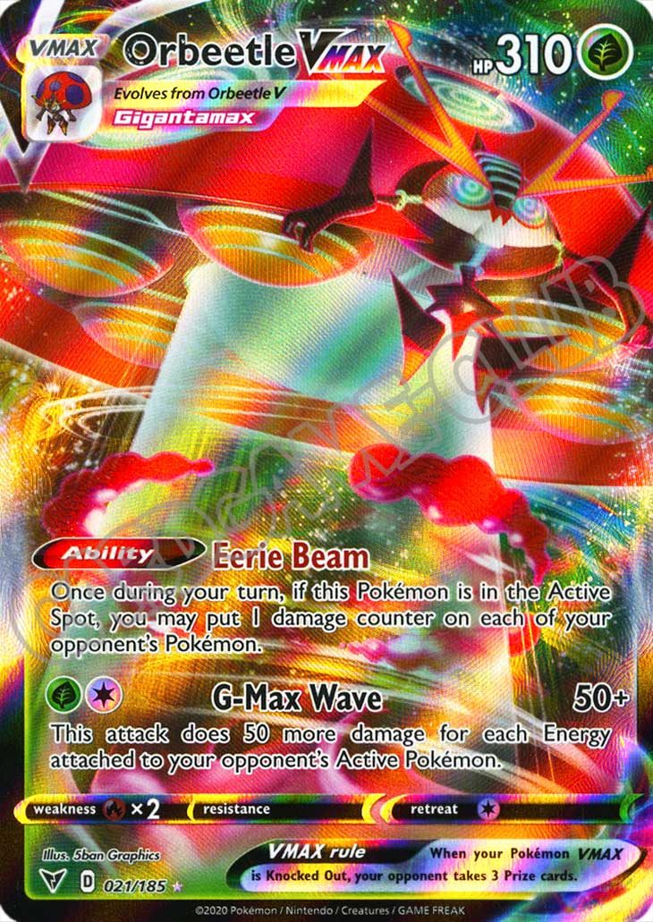 021 / 185 Orbeetle VMAX rara VMAX foil (EN) -NEAR MINT-